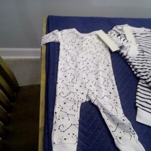 Hanes White Starry Baby Onesie